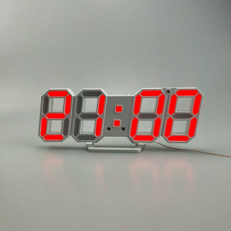 Reloj de pared Digital LED, alarma, fecha, temperatura, retroiluminación automática, mesa de escritorio, decoración del hogar, soporte, relojes colgantes