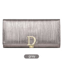 2022 Neue Design Frauen Brieftaschen Mode Lange Telefon Geldbörse Luxus Echtes Leder Damen Kartenhalter Streifen Brieftasche Cartera de mujer