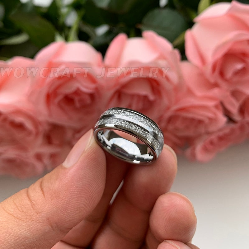 Anillo de compromiso de dedo de carburo de tungsteno para hombre y mujer