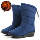Winterstiefel Damen Mitte der Wade Wasserdichte Schneestiefel Warme Pelz Damenstiefel Winterschuhe Damenschuhe Chaussures