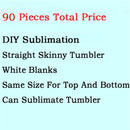 Vaso delgado recto de sublimación de 20oz/15oz, vaso de acero inoxidable en blanco, tazas DIY, tazas de café aisladas al vacío para coche, regalo