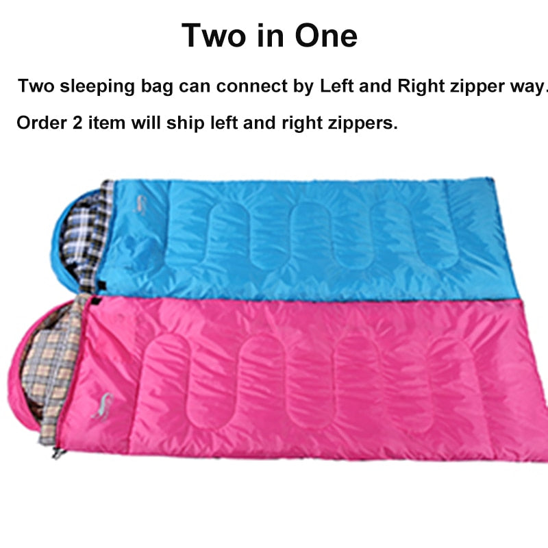 Desert&amp;Fox Weicher Flanell-Schlafsack mit Kissen für Erwachsene Kinder Winterschlafsack Warmfutter Wandern Campingtaschen mit Sack