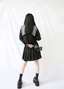 Y Demo Japanese Preppy Style Uniform Skirt Set Woman Bow Shirt A-Line Skirt Suit Harajuku Techwear