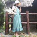 2022 New Retro Medieval Cotton Linen Cooking Kitchen Aprons For Woman Dress Flower Shop Smock Hairdresser Bib Garden Overall