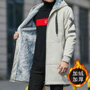 2021 Men Winter Thicken Fleece Jacket Mens Casual Hooded Coat Cargo Cotton Jackets Windbreaker Outwear Man