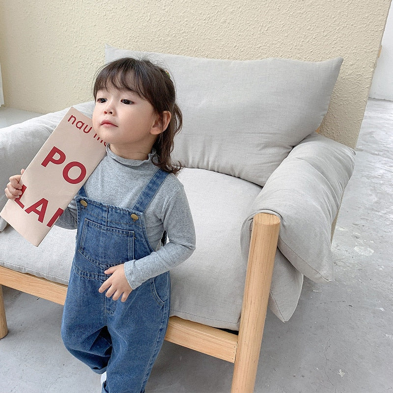 Kinder Overall Jungen Mädchen Denim Hosen 2020 Neue Frühling Herbst Allgleiches Jeans Kleinkind Kinder Lose Overalls