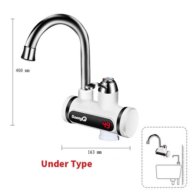 saengQ Electric Faucet Water Heater Temperature Display Instant Hot Water heaters Kitchen Tankless water heating
