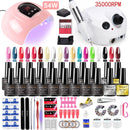 Manicure Set for Nail Extensions Gel Nail Polish Set Acrylic Kit Poly Nail Gel Set With UV LED Nail Lamp Gel Kits Nail Tools Set
