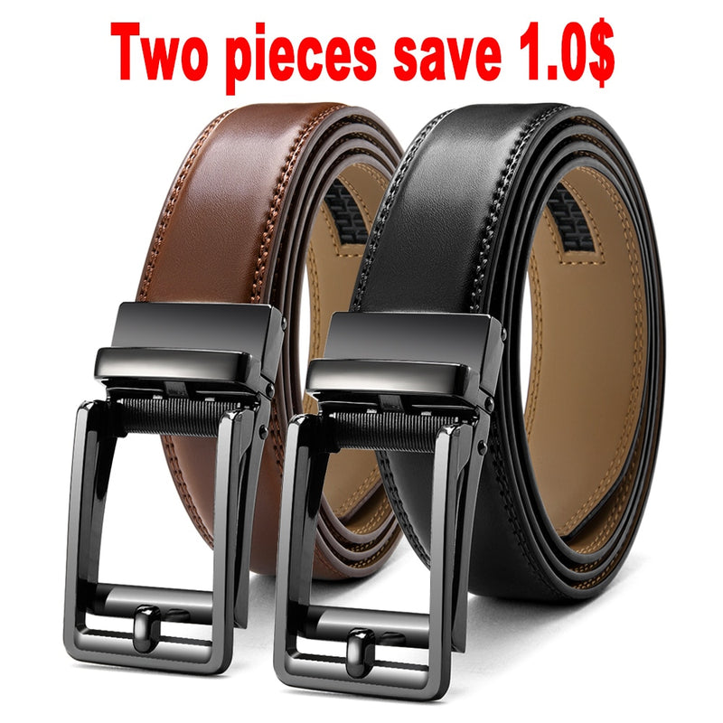 JACNAIP Ratchet Leather Mens belt Cowhide Jeans Multicolor Automatic adjustable Belts Metal Buckle Belts for Men ремень мужской