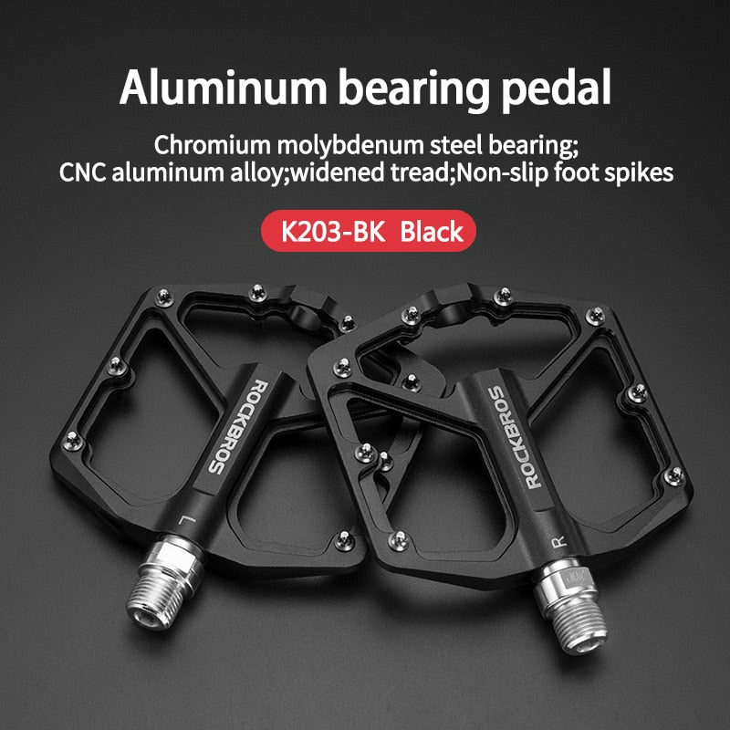 ROCKBROS MTB Radfahren Ultraleichtes Pedal Fahrrad Versiegeltes DU-Lager Pedale Aluminiumlegierung CRMO Rutschfeste Stollen Fahrradteil Pedale