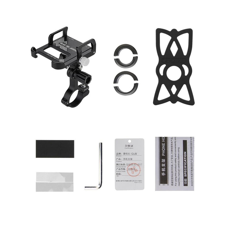 GUB Plus15 Aluminum Bicycle Phone Mount Bracket Adjustable Bike Smartphone Stand Holder Cycling Accessories for 3.5-6.5 inch