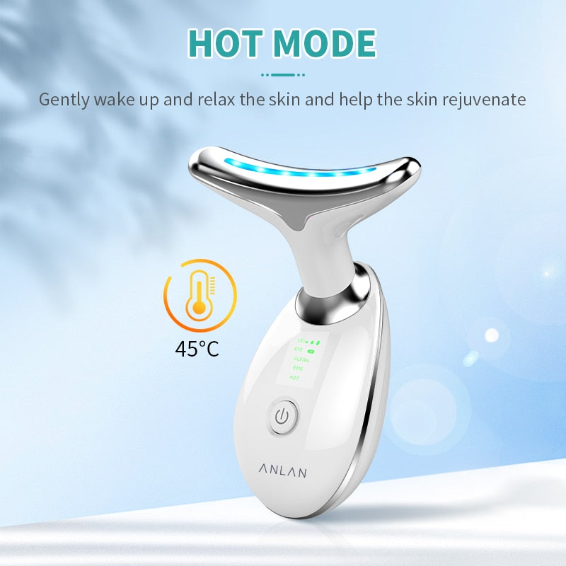 ANLAN Neck Face Beauty Device 3 Colors LED Photon Therapy Skin Tighten Reduce Double Chin Anti Wrinkle Remove Skin Care Tools