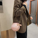 Buylor Personality Basketball Crossbady Bag for Women Casual PU Leather Handbag Cute  Round Ball Purse Wacky Female Chains Tote