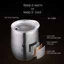 Double Wall 304 Stainless Steel Cup Tea Mug With Lid Heat Resistant Portable Beer Cup With Spoon Straw 377ml