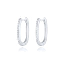 CANNER 100% 925 Sterling Silver Luxury CZ Crystal Circle Round Hoop Earrings for Women Piercing Earrings Silver 925 Jewelry