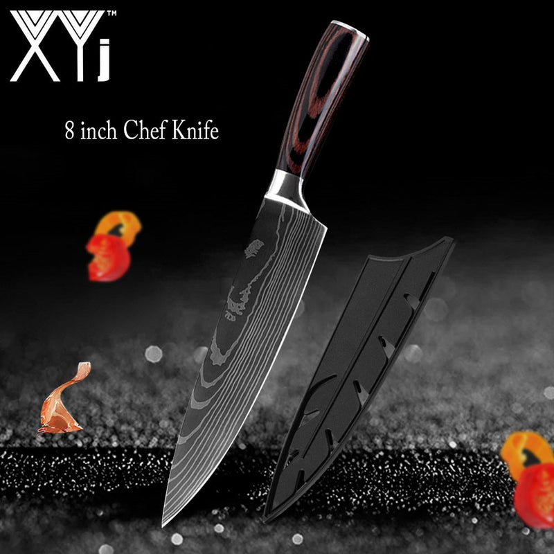 Kitchen Knife Set Stainless Steel Knife Holder Gift Knife Cover Santoku Utility Cleaver Bread Paring Nakiri Knives Cutter Tools
