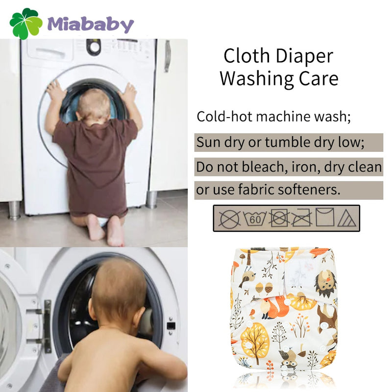 Miababy Hook&Loop OS Pocket Cloth Diaper,with one pockets,waterproof and breathable,for 3-15 kg baby