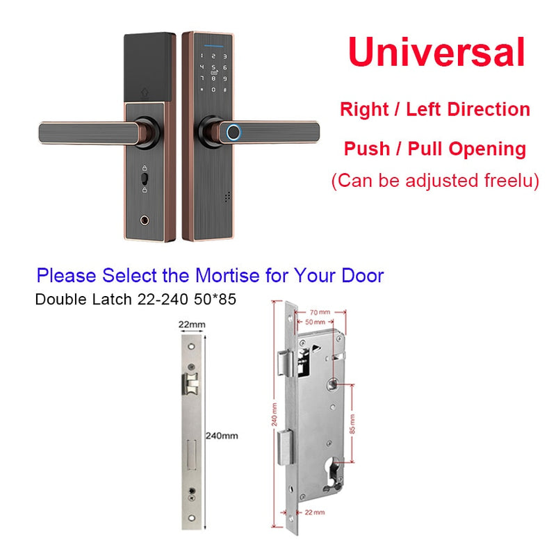 YOHEEN Wifi Electronic Smart Door Lock With Tuya App, Security Biometric Fingerprint Lock Password RFID Card