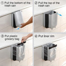 LMETJMA 9L Folding Waste Bin Kitchen Hanging Trash Can Cabinet Door Hanging Trash Garbage Bin For Bedroom Bathroom KC0309
