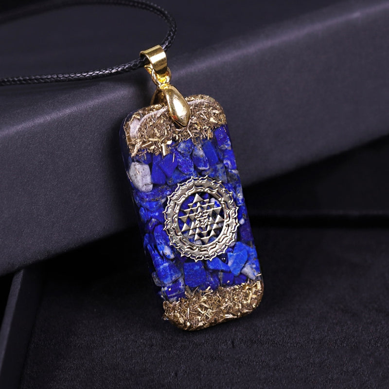 Lapislazuli Orgon Energie Anhänger Natursteine ​​Halskette Reiki Kristall Anhänger Heilschmuck für Frauen