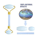 Rodillo de masaje de Jade de ópalo, juego de raspador Gouache, herramienta de Estiramiento Facial de piedra Gouache Natural, masajeador para Facial Gua Sha antiarrugas