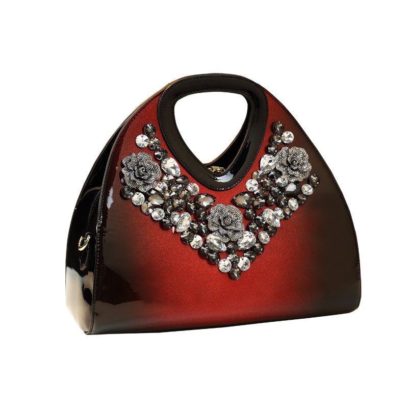 Bolso de mano de lujo a la moda con diamantes para mujer, bolso de mano para mujer, bolso de mano de cuero genuino, bolsos de mensajero de hombro para fiesta nuevos para mujer