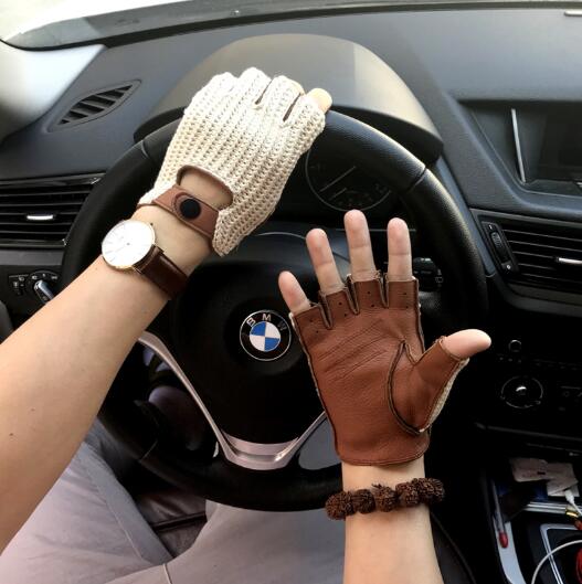 2022 New Men genuine leather gloves male sheepskin machinist gloves leather driving gloves men leather driver gloves