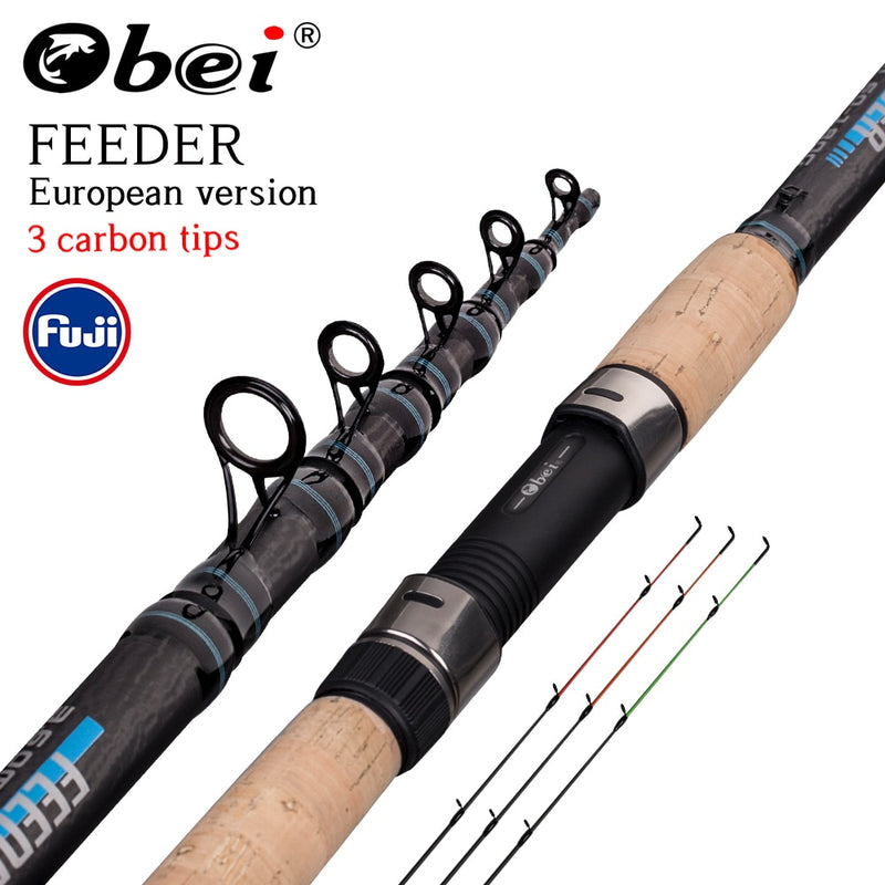 Obei Feeder Fishing Rod Telescopic Spinning Casting Travel Rod 3.0 3.3 3.6m Vara De Pesca Carp Feeder 60-180g Fuji Pole