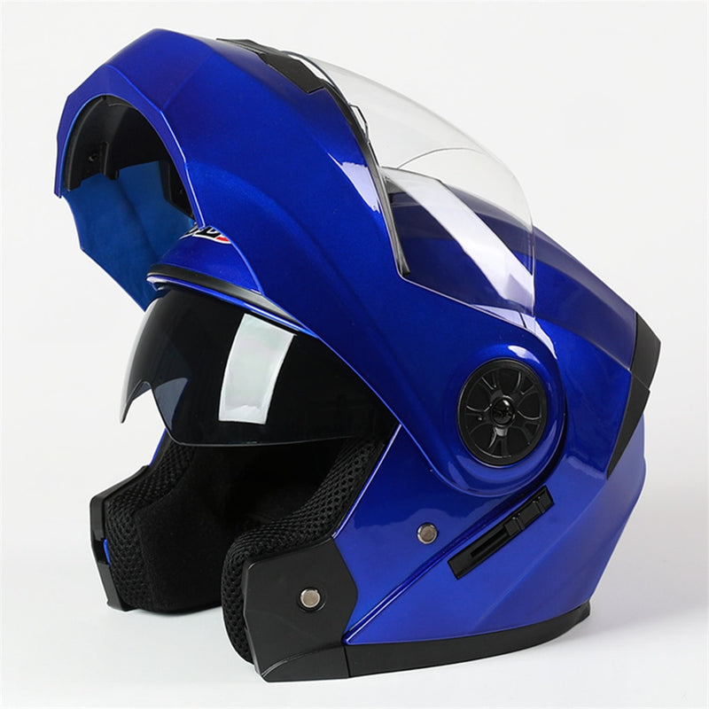 BLD Modular Dual Lens Casco de motocicleta Seguridad Downhill Flip Up Cascos Profesional Motocross Racing Full Face Casco Moto