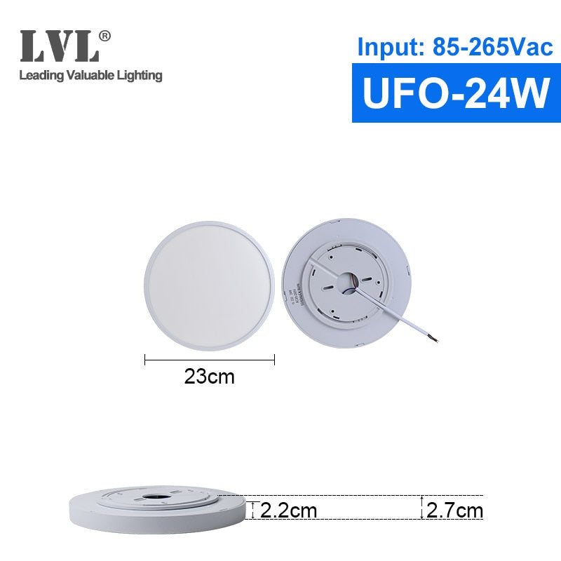 Luces de techo UFO, lámparas de techo planas de montaje en superficie AC110V 120V 220V, luz de techo Led moderna ultrafina para sala de estar y dormitorio