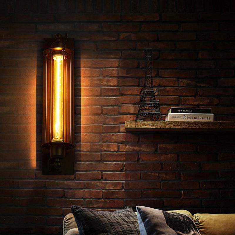 Lámpara de pared vintage Industrial, sujetador de hierro, lámparas para loft, dormitorio, pasillo, bar, almacén, restaurante, pub, café, lámpara de pared, aplique de pared