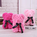25*16 Cm Diy Teddy Rose Bear with Box Artificial PE Flower Valentine&
