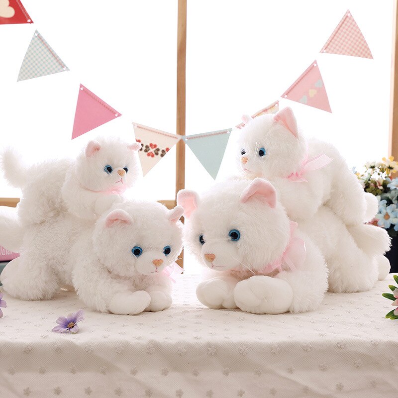 New cute plush cat white black soft stuffed plush toy animal gift for children boy girl toy gift 35-40cm