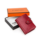 CONTACT'S Genuine Leather RFID Vintage Wallet Men With Coin Pocket Short Wallets Small Zipper Walet With Card Holders Man Purse