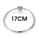 BISAER 925 Sterling Silver Pulseira Snowflake Bangles 925 Heart Snake Chain Clasp Femme Silver Bracelet For Women Jewelry