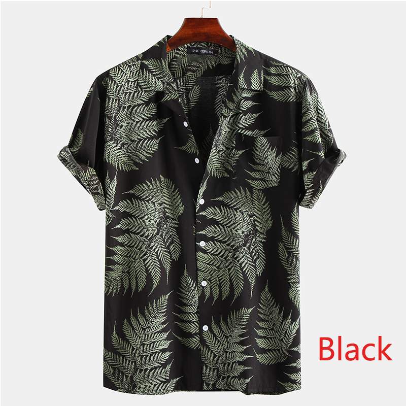 Printing Men Hawaiian Shirt Tropical Short Sleeve Vacation 2022 Lapel Button Male Beach Shirts Casual Streetwear Camisa INCERUN