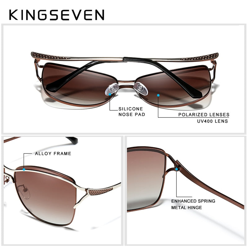 KINGSEVEN Sunglasses For Women Square Rimless elegant Brand Designer Fashion Shades Sun Glasses With Box