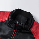 Ucrazy Männer 2022 Winter Casual Motor Gespleißte Lederjacke Mantel Männer Herbst Mode Biker Vintage Warme Lederjacke Mantel Männer