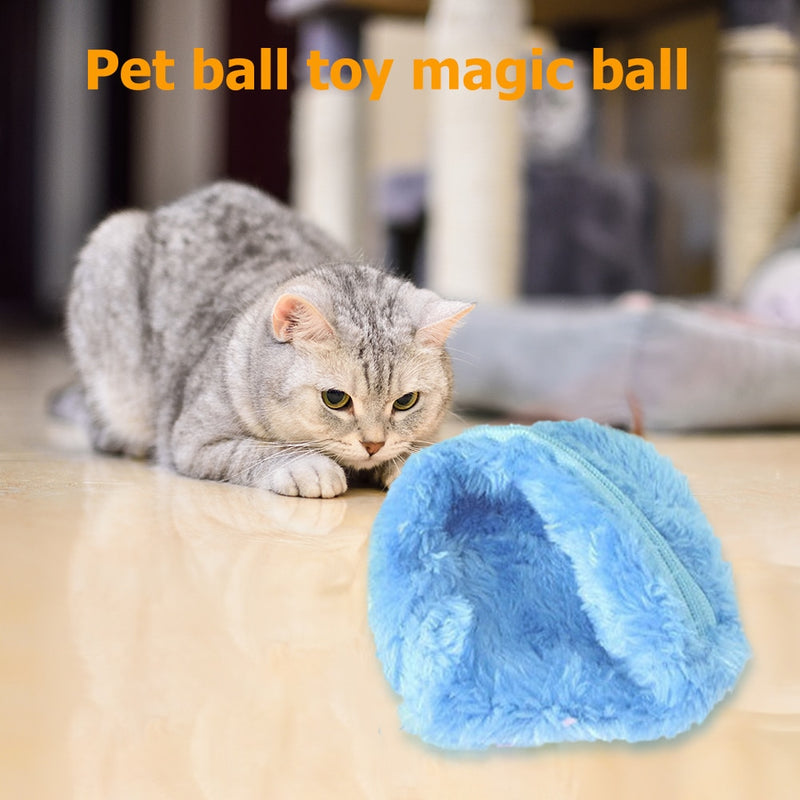 Bola de rodillo mágica eléctrica para mascotas alimentada por batería de 5 uds., suministros de juguetes de agilidad para perros, juguetes divertidos automáticos para perros y gatos