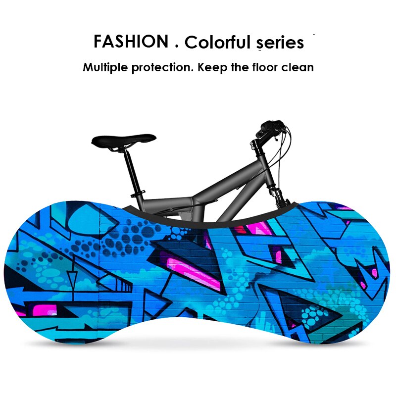 HSSEE graffiti series elastic bicycle indoor dust cover elastic fabric bicycle tire cover 700c 26&quot;-28&quot; road bike accessories