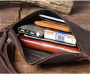 PNDME, bolso de pecho para hombre de cuero genuino multifuncional retro, riñonera de cuero de vaca crazy horse, bolsos de mensajero de hombro pequeños deportivos