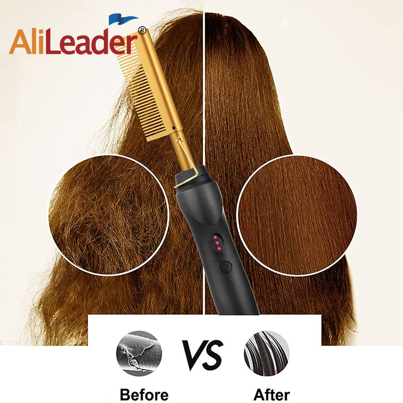 Alileader, alisador de pelo de hierro plano más barato, peine caliente electrónico, plancha alisadora de pelo, alisador de pelo de salón de cerámica