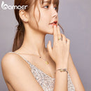 bamoer Gold Color Sunflower Long Stud Earrings for Women 925 Sterling Silver Daisy Flower Branch Series Jewelry 2020 BSE394