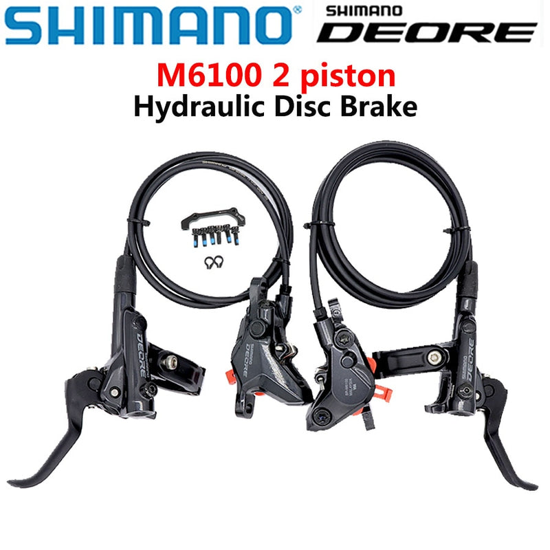 SHIMANO DEORE M6100 2 pistones M6120 4 pistones Freno MTB Bicicletas de montaña Freno de disco hidráulico MTB BR BL-M6100 DEORE Freno izquierdo derecho