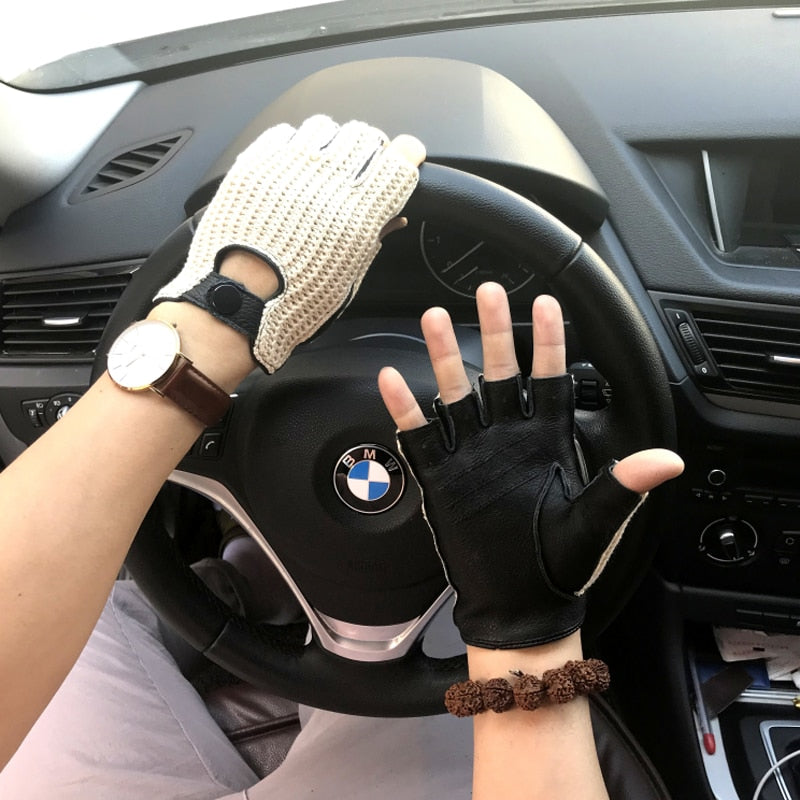 2022 New Men genuine leather gloves male sheepskin machinist gloves leather driving gloves men leather driver gloves