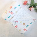 2 capas Dotty animales de dibujos animados Coral polar manta térmica para bebé, alfombra para niños para todas las estaciones, manta de cochecito de viaje para recién nacidos