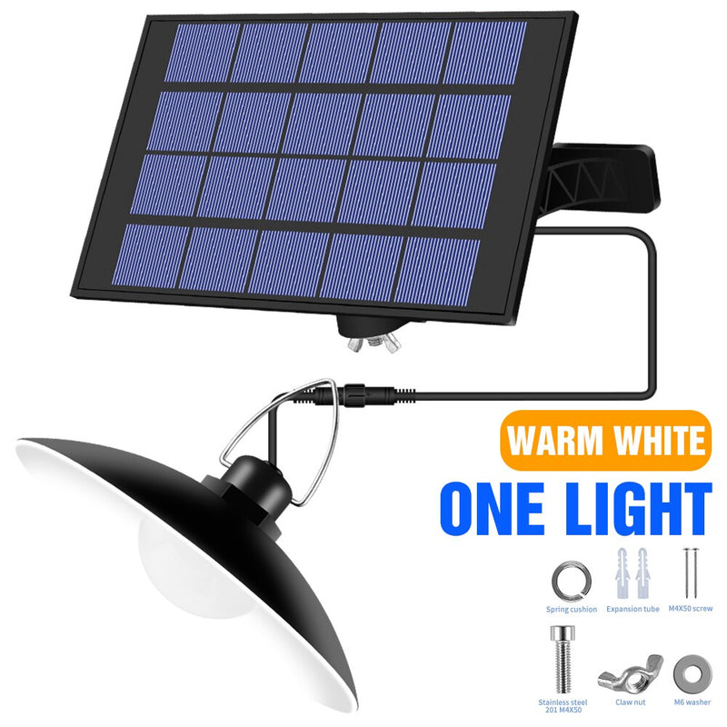 Outdoor Waterproof Double Head Solar Light LED Camping Lamp 15W 20W Emergency Lamp With Solar Panel Hanging For Garden courtyard