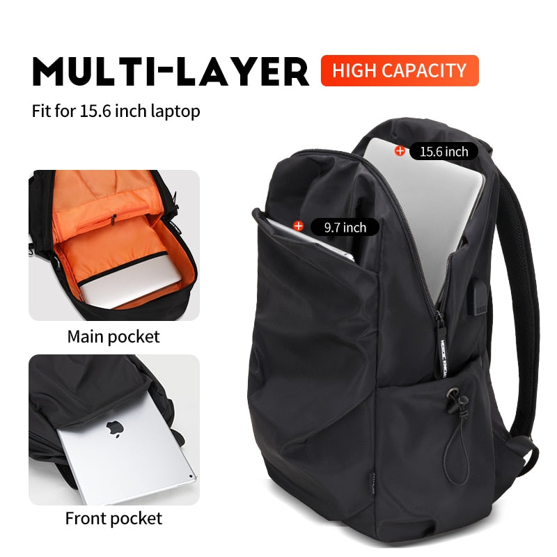Heroic Knight Men Fashion Backpack 15.6inch Laptop Backpack Men Waterproof Travel Outdoor Backpack School Teenage Mochila Bag