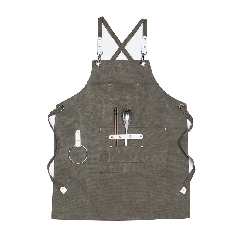 2021 New Thick Canvas Unisex Apron Bib Chef Kitchen Aprons for Women Men Coffee Shop Barber BBQ Bib working uniform