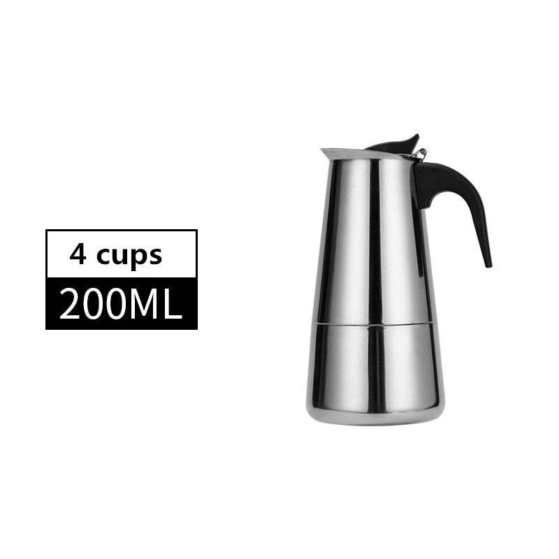 600 ml große Kapazität Edelstahl 304 Mokkakanne Kaffeemaschine Herdplatte Espressomaschine Mixpresso Kaffee 2–12 Tassen